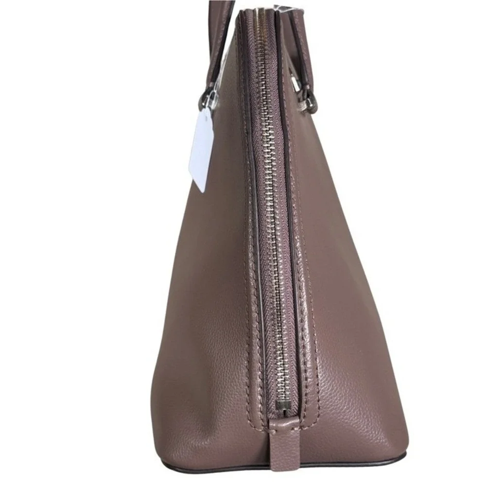 Kate Spade New York Mauve Taupe Leather Dome Satchel Handbag WKRU5897